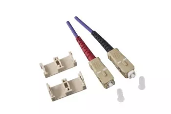 Fiber optic cable OM4, 50µ, SC / SC connector multimode, ericaviolet, duplex, LSZH, 1m