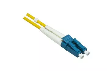 FO cable OS1, 9µ, LC / LC connector, single mode, duplex, yellow, LSZH, 1m