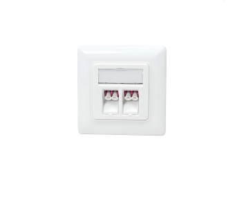 Prise de raccordement FO avec 2 adaptateurs LC-Duplex, blanc