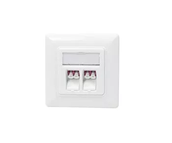 Prise de raccordement FO avec 2 adaptateurs LC-Duplex, blanc