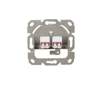 LWL Anschlussdose mit 2 LC-Duplex Adaptern, weiß