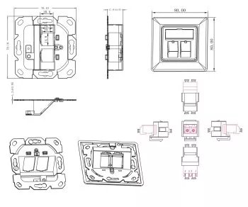 Optická rozbočovací skříňka se 2 duplexními adaptéry LC, bílá
