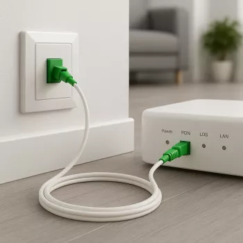 Anschlusskabel für Glasfaser-Router, Simplex, OS2, LC/APC 8° auf LC/APC 8°, weiß, Länge 10m