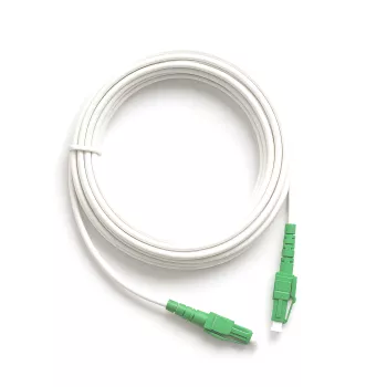 Anschlusskabel für Glasfaser-Router, LCA-LCA, Simplex, OS2, LC/APC 8° auf LC/APC 8°, LSZH, 1m, DINIC Box