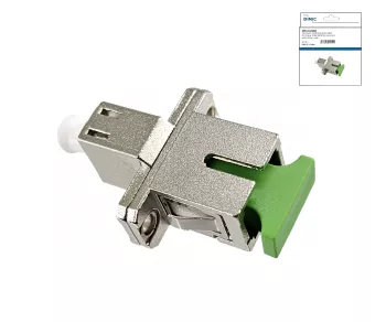 DINIC LWL Adapter LC/APC Buchse auf SC/APC Buchse Glasfaser Adapter, Singlemode / Simplex, DINIC Box mit Euroloch