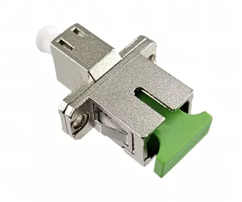 DINIC LWL Adapter LC/APC Buchse auf SC/APC Buchse Glasfaser Adapter, Singlemode / Simplex, DINIC Box mit Euroloch