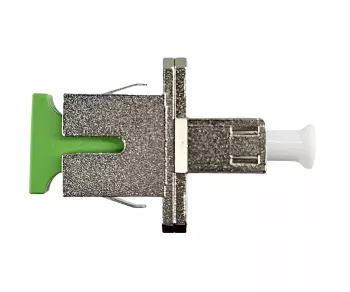 DINIC LWL Adapter LC/APC Buchse auf SC/APC Buchse Glasfaser Adapter, Singlemode / Simplex, DINIC Box mit Euroloch