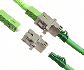 LWL Adapter LC/APC Buchse auf SC/APC Buchse Glasfaser Adapter, Singlemode / Simplex