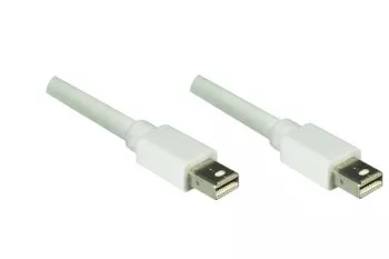 Mini DisplayPort kábel hímről hímre, csatlakozókábel, fehér, hossza 2,00 m, buborékcsomagolásban