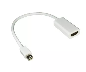 Adapter HDMI Buchse auf Mini DisplayPort MDP Stecker, 1080p Full HD, inkl. Audio, weiß, Länge 0,20m, Blister