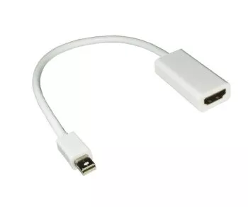 Adapter HDMI-uttag till Mini DisplayPort MDP-kontakt, 1080p Full HD, inkl. ljud, vit, längd 0,20 m, blisterförpackning