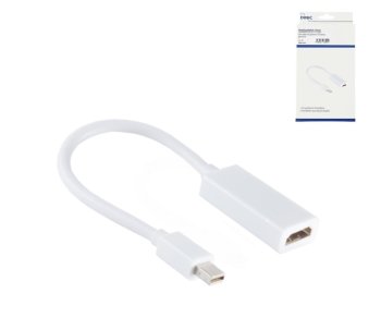 Adattatore da Mini DP maschio a HDMI-A femmina, DisplayPort 1.2, HDMI 1.4b, 4K2K (30Hz), bianco, scatola DINIC con foro Euro, 0,15 m