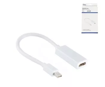 Adapter Mini DP male to HDMI-A female, DisplayPort 1.2, HDMI 1.4b, 4K2K (30Hz), white, DINIC box with Euro hole, 0.15m