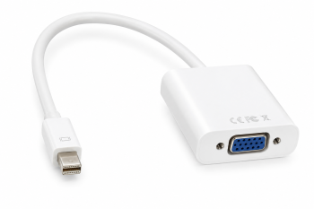 Adapteris iš VGA lizdo į "Mini DisplayPort" kištuką, suderinamas su "Thunderbolt", baltos spalvos, DINIC lizdinė plokštelė, 0,20 m