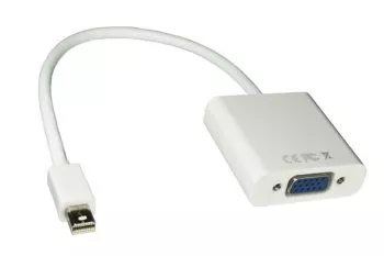 Adapter VGA Buchse auf Mini DisplayPort Stecker, Thunderbolt kompatibel, weiß, Länge 0,20m, Blister