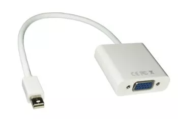 Adaptador de tomada VGA para ficha Mini DisplayPort, compatível com Thunderbolt, branco, comprimento 0,20 m, embalagem blister