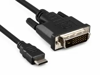 Kabel miniHDMI typu C (19-pin) z wtyczką DVI, czarny, blister DINIC, długość 2,00 m