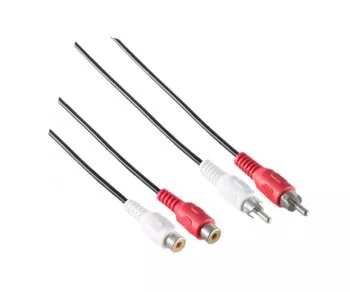 Extensie audio DINIC, 2x fișă RCA la 2x mufă RCA, 5m, negru