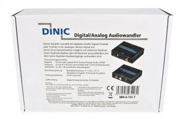 Convertidor de audio digital/analógico, negro, BOX convierte las señales de audio digital en analógicas