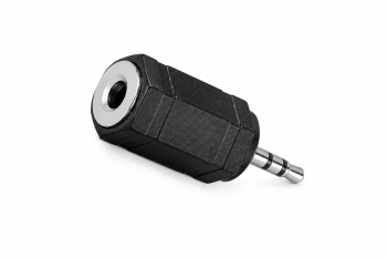 Audio adapter 2.5mm stereo plug to 3.5mm socket, black, DINIC blister pack