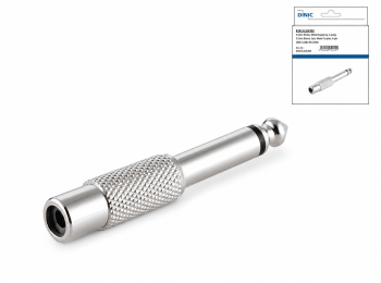 Audioadapter 6,3mm Klinke - Cinchbuchse, DINIC Box 6,3mm Monoklinke auf Cinchbuchse, Metallgehäuse