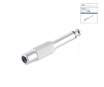Audio adapter 6.3mm jack - RCA socket, DINIC box 6.3mm mono jack to RCA socket, metal housing