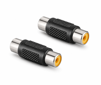 DINIC Adapter, Doppel Cinch Buchse, 2 Stück zum Verbinden von Cinchkabeln, DINIC Box mit Euroloch