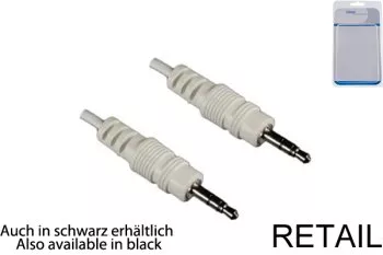 Kabel audio 3,5 mm jack stereo męski-męski, biały, 0,50 m