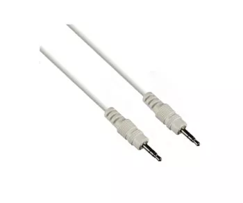 DINIC Audio cable 3.5mm stereo jack plug to plug, 0.50m , white