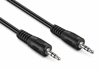 Audio-Kabel AUX, 3,5mm St. auf 2,5mm St., Klinkenstecker 3,5mm/Klinkenstecker 2,5mm, schwarz, DINIC Box mit Euroloch, Länge 2,00m