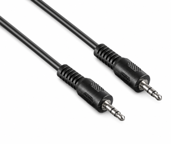 Câble audio 3,5mm stéréo mâle à mâle, noir, DINIC Polybag, longueur 2,00m