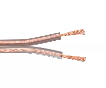 Luidsprekerkabel transparant CCA, rol van 10 m, doorsnede 2 x 1,5 mm², 10,00 m