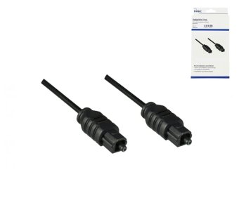 Toslink Kabel 2mm, schwarz, DINIC Box mit Euroloch, Länge 2m
