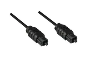 Toslink-kabel 2mm Ø, plastkontakt, svart, 2,00m