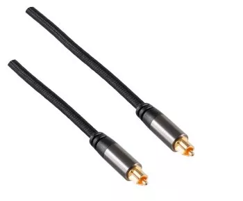 HQ Toslink cable, textile fabric, Toslink plug to Toslink plug, 6mm Ø, black, DINIC box with Euro hole, length 1.50m