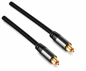 HQ Toslink cable, textile fabric, Toslink plug to Toslink plug, 6mm Ø, black, DINIC box with Euro hole, length 2.50m