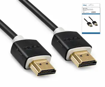 Cable Super Slim HDMI 1.4 macho a macho, 1m DINIC Monaco Range, AWG 36, OD 3.6mm, negro