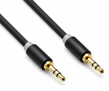 Audiokabel 3,5mm Stereo Klinke St. auf St., DINIC Monaco Range, schwarz, DINIC Box mit Euroloch, Länge 10,00m