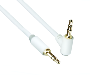 Audiokabel 3,5mm Klinke St. auf 90° St., DINIC Monaco Range, weiß, DINIC Box mit Euroloch, Länge 2,00m