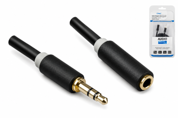 Audiokabel 3,5mm Klinke St. auf Bu., Monaco Range, Verlängerung, schwarz, DINIC Blister, Länge 2,00m