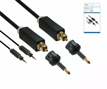 DINIC Toslink cable, 4mm Ø, black, DINIC Monaco Range, HQ plug, black, DINIC box with Euro hole, length 5.00m