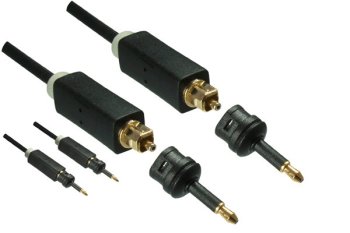 Toslink cable, 4mm diameter, HQ plug, Monaco Range, + 2 adapters to mini Toslink, black, DINIC blister, length 5.00m