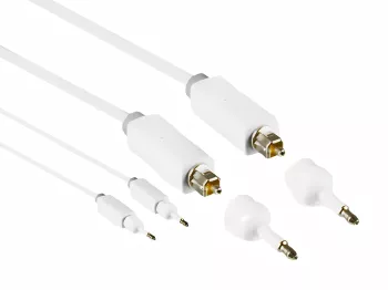 DINIC Toslink cable, 4mm Ø, white, DINIC Monaco Range, HQ plug, white, DINIC box with Euro hole, length 5.00m