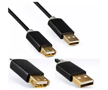 Przedłużacz HQ USB 2.0 wtyk-gniazdo, Monaco Range, czarny, blister DINIC, długość 2,00 m