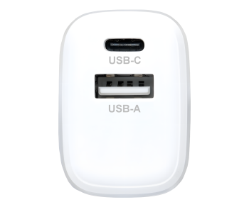 Polnilec/napajalnik USB C+A 20 W, Power Delivery + QC 3.0, bel