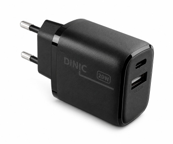 USB C+A Ladegerät/Netzteil 20W, Power Delivery + QC 3.0, schwarz