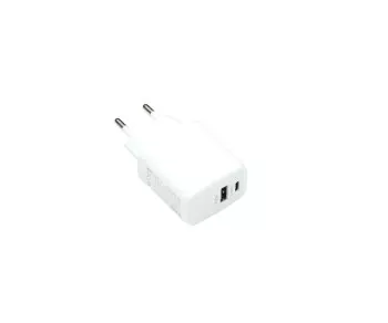 USB C+A charger/power supply 20W, PD, white Power Delivery, white