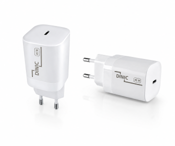 USB C бързо зарядно устройство / захранващ адаптер 45 W, Power Delivery 3.0, PPS технология, DINIC кутия с евроотвор
