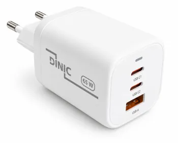 Carregador/fonte de alimentação USB C/C/A 65 W Carregador rápido Power Delivery 3.0, tecnologia PPS
