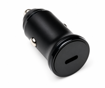 USB KFZ 20W C Schnellladegerät, PD 3.0 Schnellladefunktion, schwarz, DINIC Box Euroloch